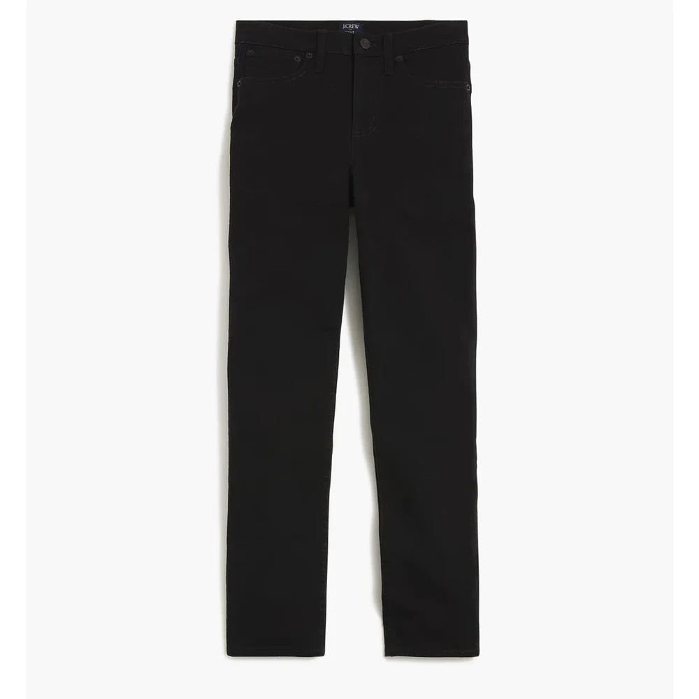 J.Crew Essential Straight Jean All Day Stretch Denim High Waist Black US 34 NWT